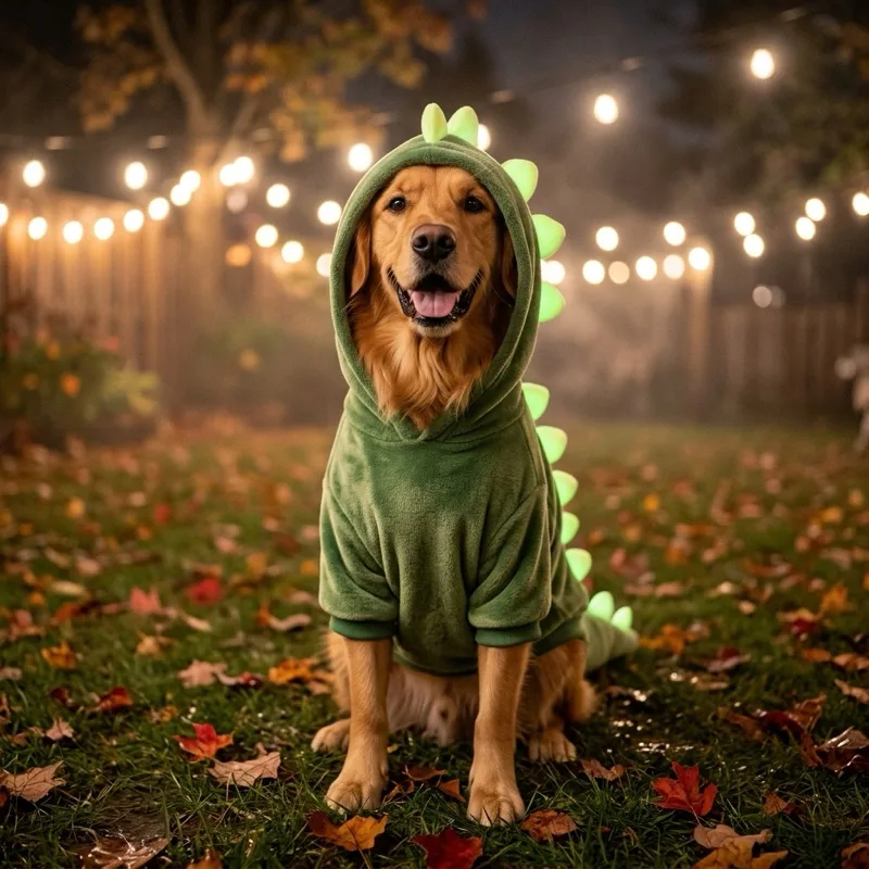 Glow Dino — Glowing spikes · backyard lights