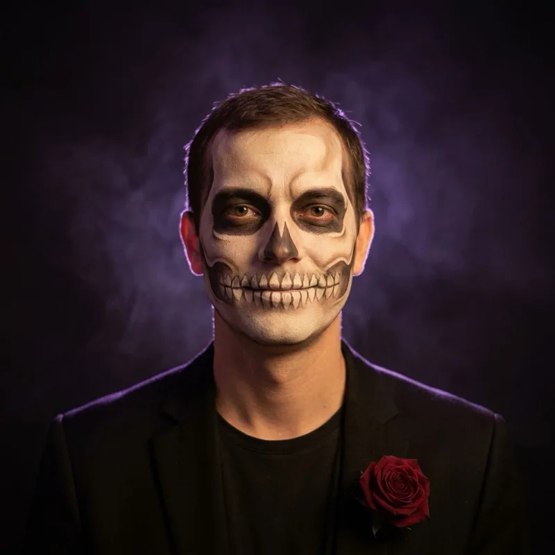 Skeleton Makeup — Face paint · violet studio light